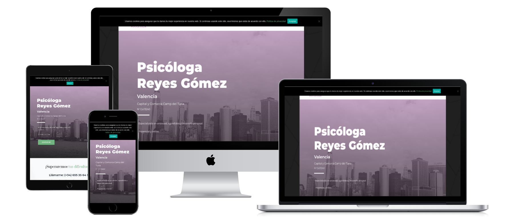 Web Psicóloga Reyes Gómez, Mireia Murgoitio - Tu guía digital. Creación de Web